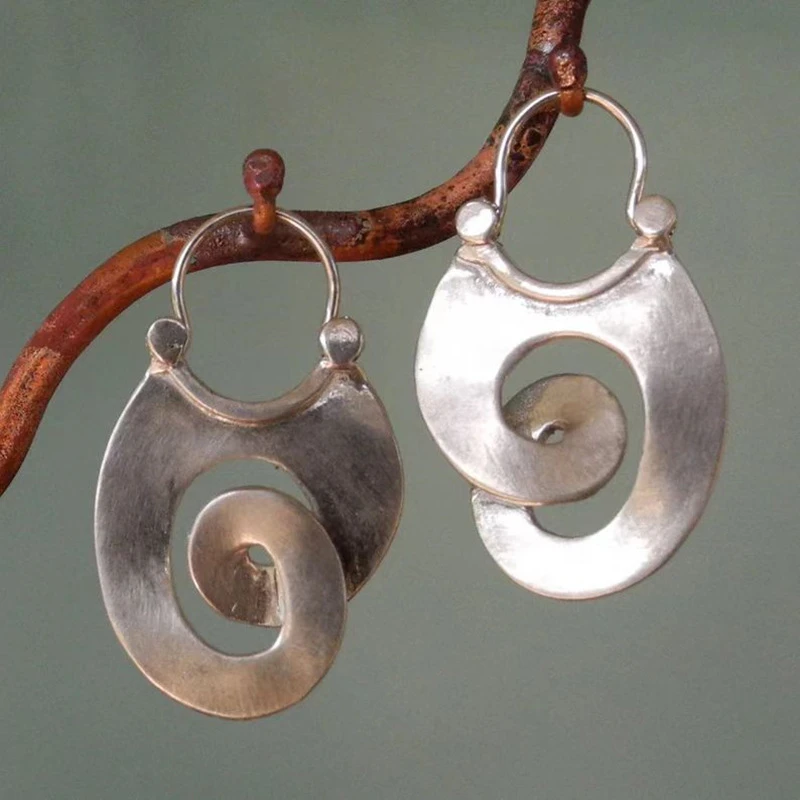 Irregular Form Silver Earrings