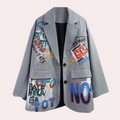 JO | Oversized women's blazer with text