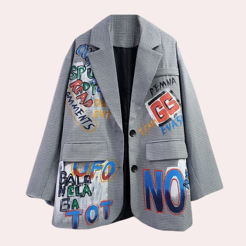 JO | Oversized women's blazer with text