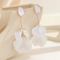 White Petal Dangling Earrings