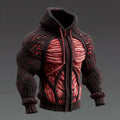 Men's Muscle Line Art Knit Zip Hooded Sweater artswardrobe