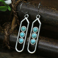 Triple Opal Sphere Earrings in Sterling Silver